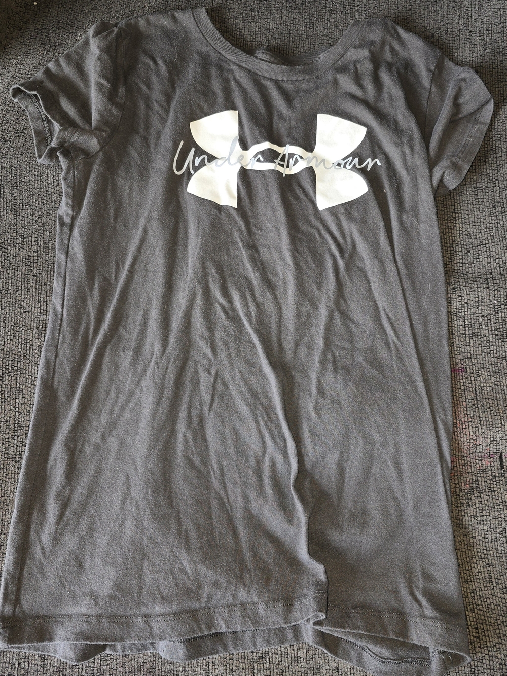 Under Armour Black Tee with White Logo Print